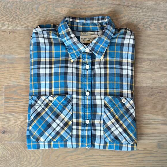 Denim Supply Ralph Lauren Y2K Button Down Shirt Western Plaid Womens Size Large - Picture 6 of 6